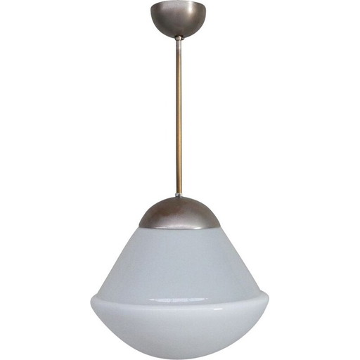 Vintage German opaline pendant lamp by Kandem, 1930s