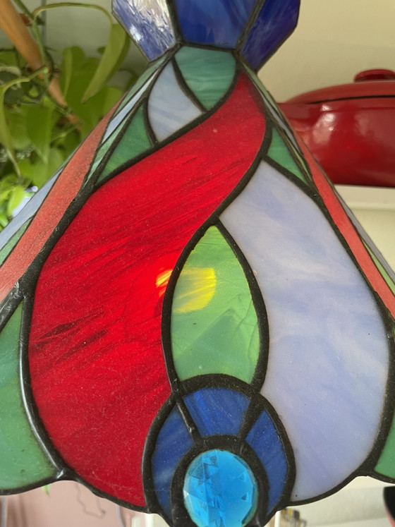 Set di 2 Lampade a sospensione colorate stile Tiffany – Vetro colorato – Look vintage – Glass (photo 4 of 9)