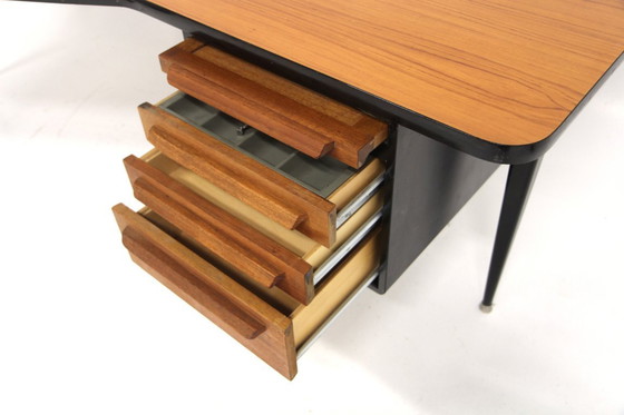 Image 1 of Scrivania scandinava in teak, Lindqvist Stålmöbler, Motala, Svezia, 1950