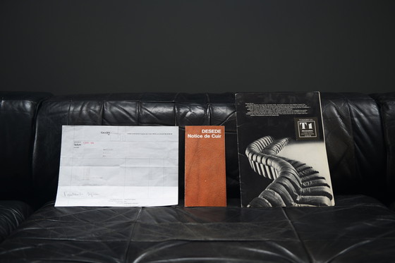 Image 1 of Stunning Vintage DS-88 Sofa in Black Leather by Team De Sede for De Sede Swiss