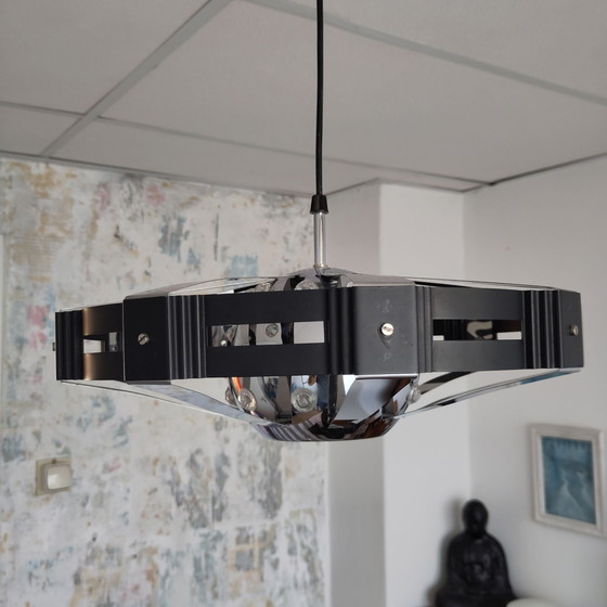 Vintage space age plafondlamp – Plafondlampen, Kunststof, Metaal (photo 4 of 11)
