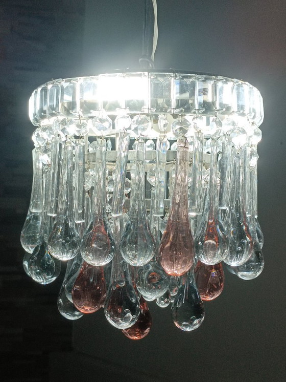 Image 1 of Kroonluchter van Muranoglas in druppelvorm, jaren 60