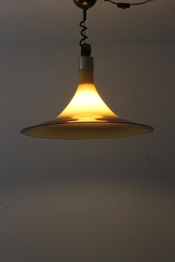 Image 1 of Lampada a sospensione Cosack in vetro di Murano color ambra