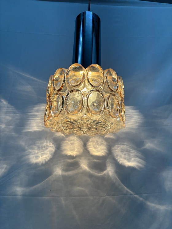 Image 1 of Lampada a sospensione vintage in vetro a bolle, design classico, Helena Tynell