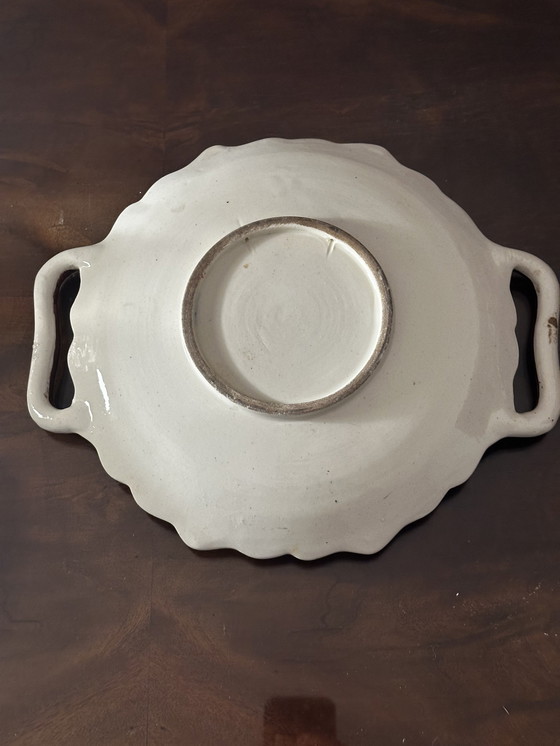 Image 1 of Plat décor peint et ciselé en faïence de Devres