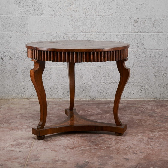 Tavolo rotondo antico intarsiato e scanalato – Lampade da tavolo, Legno (photo 3 of 18)