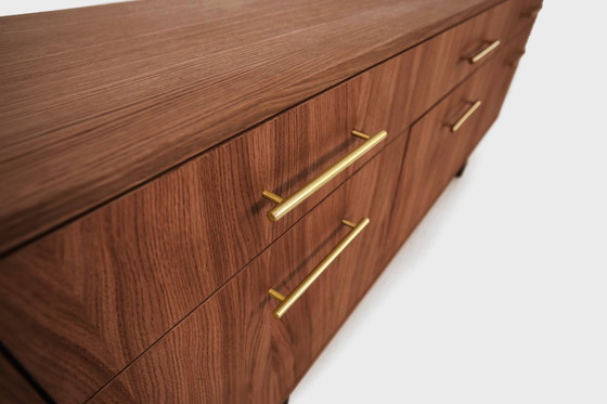 Image 1 of Dressoir van gebeitst teakhout T-S10 met zes laden