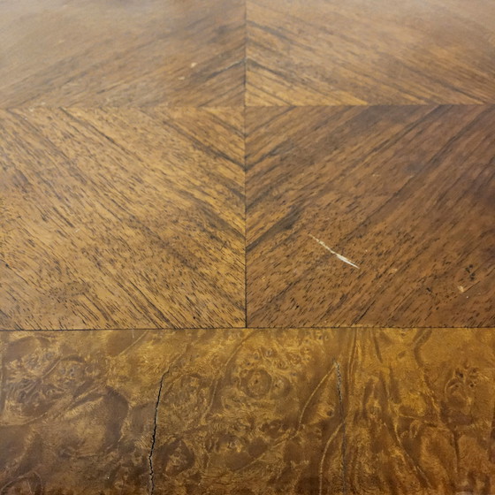 Image 1 of Mesa de costura / mesa auxiliar antigua de nogal (siglo 19) Biedermeier / mesa auxiliar antigua única