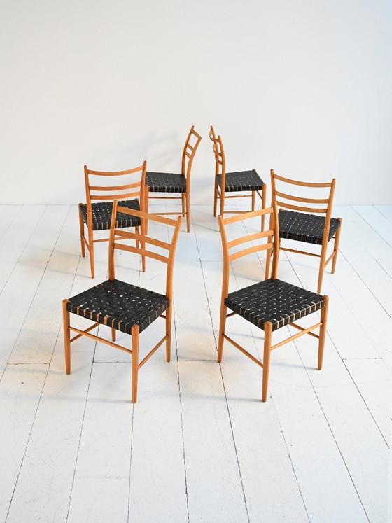 Image 1 of Set van 6 stoelen van Yngve Ekström