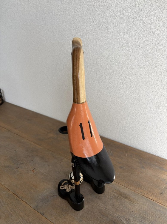 Anatra da calcio in legno fatta a mano – Olanda – 43 cm – Oggetti decorativi (photo 3 of 7)