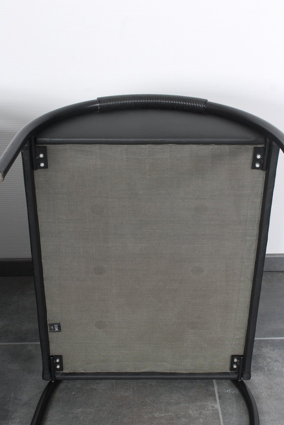 Image 1 of Schwarzer Lederstuhl Zyklus Lounge Chair + Hocker von Peter Maly für Cor