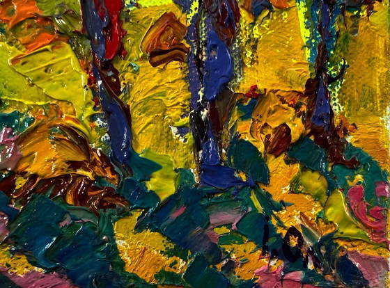 Original Oil Painting Summer Nature Landscape Evening Trees – Paintings & Drawings, Canvas (photo 5 of 8)