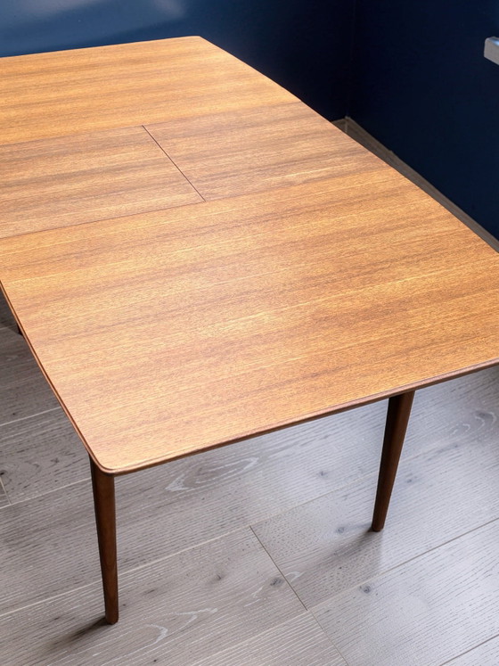AH McIntosh Extending Dining Table T1 Mid Century in Teak and Afromosia – Wool (photo 6 of 11)