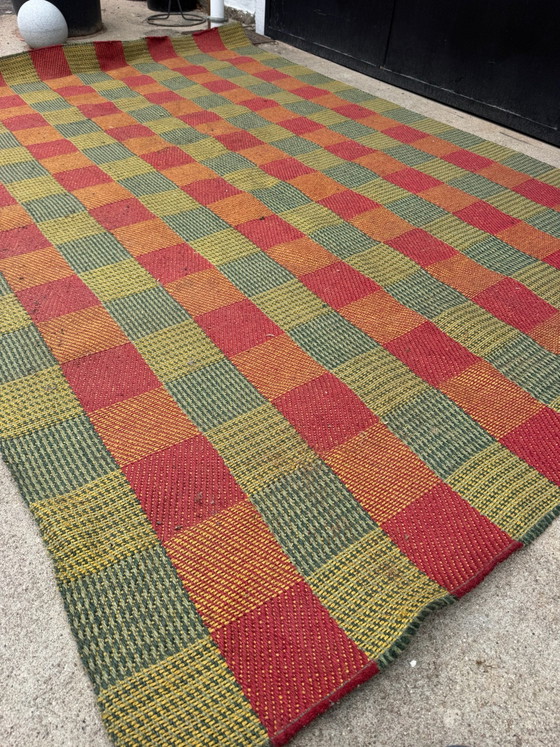 Grande Tappeto Kilim Scandinavo in Juta anni '60, Tappeti, Tessile, Multicolore (foto 13 di 15)