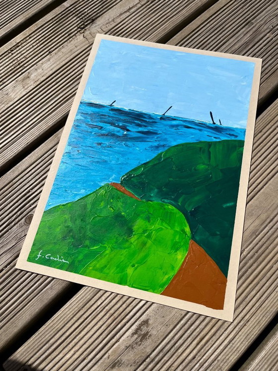 Image 1 of Acrylique Sur Papier Teinté 250g. Format A4 30x21cm.