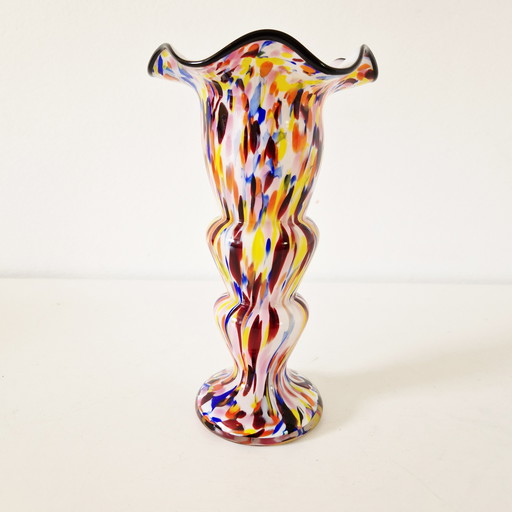 Murano Antike Vase aus Art Deco Glas Spritzerglas