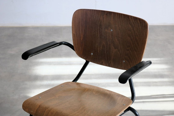 Image 1 of 6 chaises d'école vintage