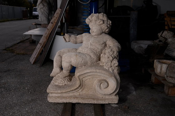 Late 19th Century Italian Carved Stone Putto – Sculpture, Vintage (photo 18 of 39)