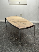 Vintage Space Age Marble Coffee Table with Chrome