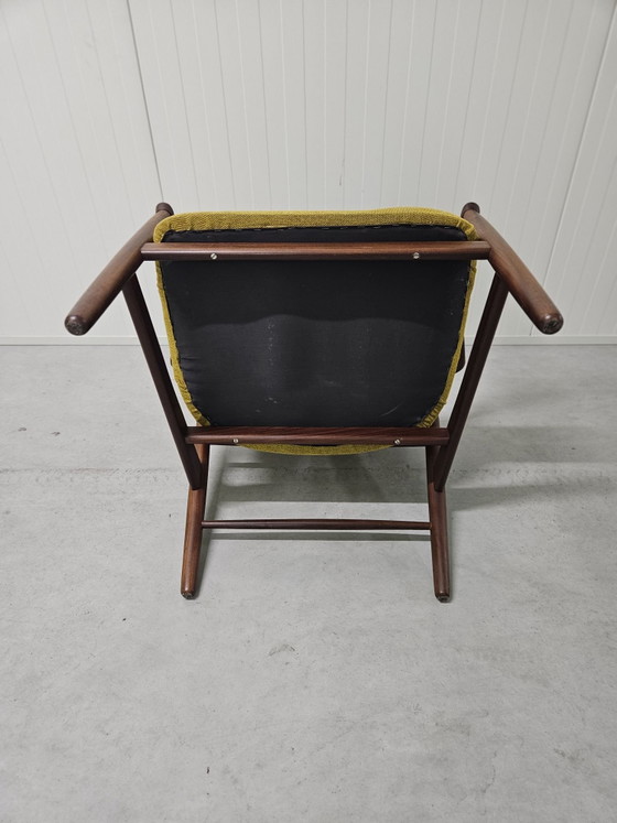 Stunning Armchair by renowned Danish designer Ib Kofod-Larsen, Pastoe, Textile, Wood, Brown (photo 9 of 10)