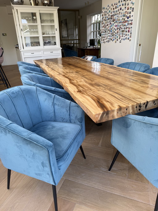 Tavolo da pranzo in legno di quercia con finitura epossidica (3 metri)