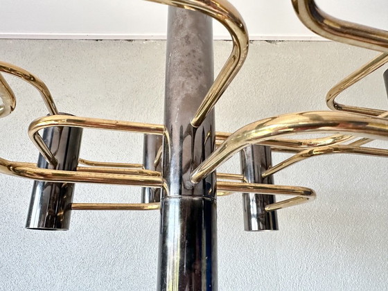 Vintage Sciolari for Boulanger pendant lamp – Chrome, Brass (photo 4 of 14)