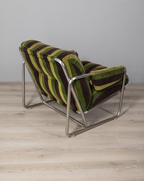 Image 1 of Pair of vintage 70s velvet armchairs designed by G. Faleschini for Mariani