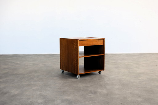 vintage teak beistelltisch mit schublade