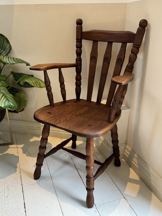 Image 1 of Farmhouse oak wooden chair 