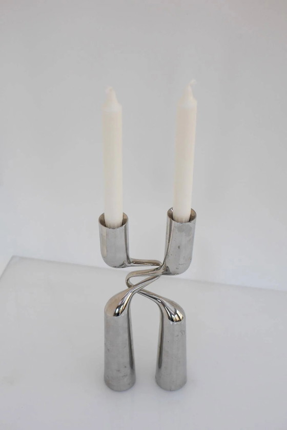 Image 1 of Skulpturale Kerzenhalter, „Tango/Double“, modernes dänisches Design von Mikaela Dörfel