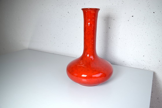 Image 1 of Vaso in ceramica vintage rosso anni '60, Germania Ovest 