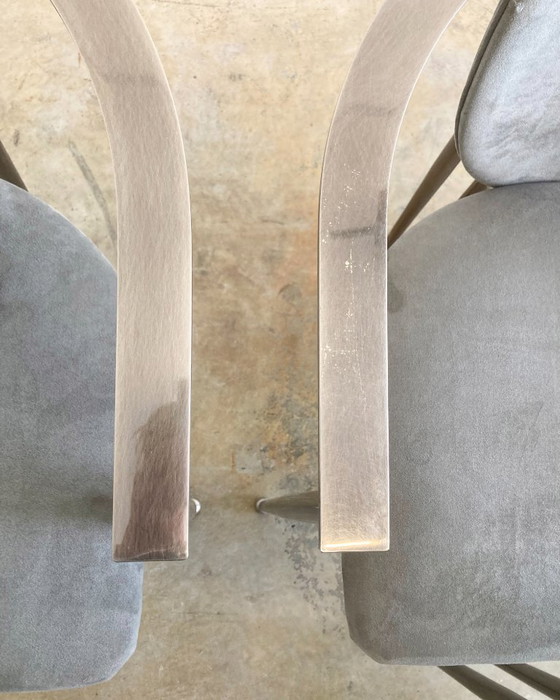 Image 1 of 8x Vintage Belgo Chrom Stoelen Memphis Stijl