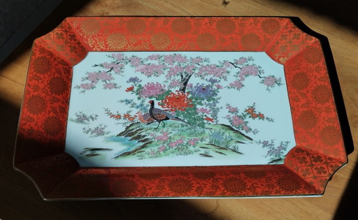 Vintage Plateau in Japanese Porcelain Hand Painted