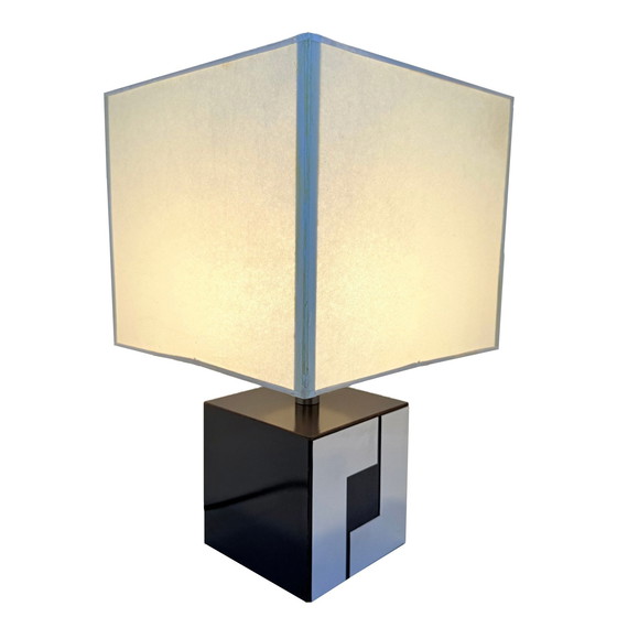Image 1 of Lampe Cube Vintage • Bois & Métal • Art Déco • 1960
