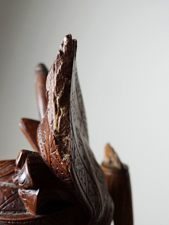 Image 1 of Grande scultura vintage in legno realizzata a mano, raffigurante una ballerina balinese, anni '60-'80.
