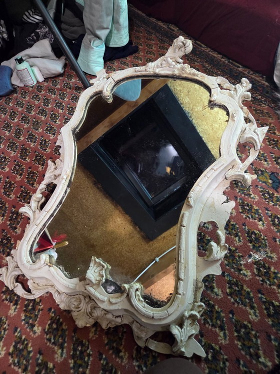 Image 1 of Dutch Trumeau mirror from the 19th century - Rococo style