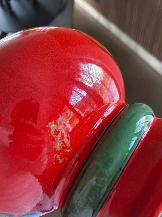 Image 1 of Beautiful red flower pot from the vintage West Germany Waechtersbach