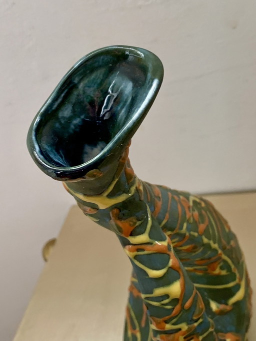 Jarrón Escultórico de Cerámica Italiana — Para Antoniazzi, C. 1950 (Estado Impecable)
