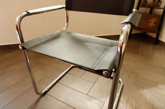 Image 1 of Mart Stam Style Cantilever Chairs – S34 Inspired, Chrome Frame, Leather Upholstery