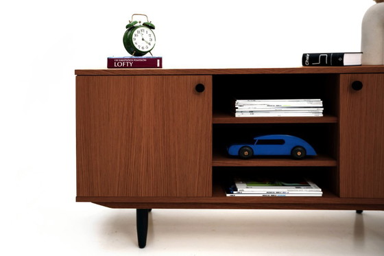 Image 1 of Dressoir van gebeitst teakhout voor tv T-S14