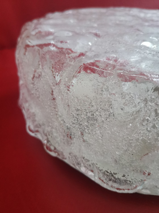 Image 1 of Lampada da parete in stile Space Age anni '70, in vetro ghiaccio, vetreria del Limburgo