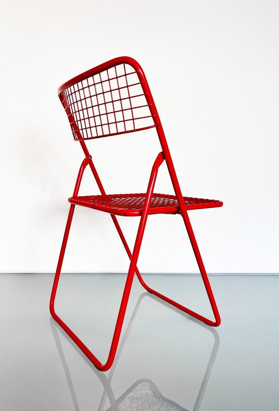Chaise vintage IKEA rouge Niels Gammelgaard Ted Net des années 80 – Chaises pliantes, Metal (photo 5 of 10)
