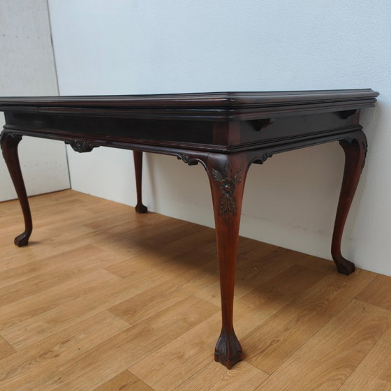 Image 1 of Tavolo da pranzo Chippendale vintage, tavolo da sala da pranzo, tavolo allungabile