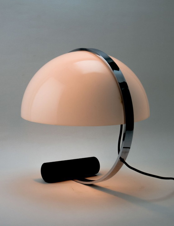 Image 1 of Mid-Century Design Meta Globe Shaped Chrome and Plexiglass Table Lamp by Stilnovo for Artimeta, Italy / Netherlands, 1970s