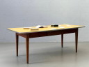 Vintage Mid-Century Desk – Wood & Metal Edge
