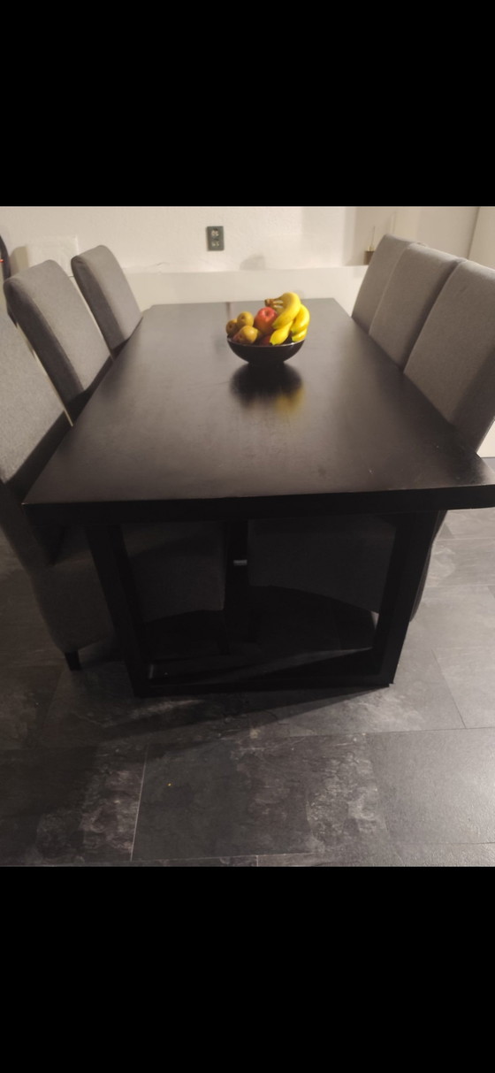 Image 1 of Modern Black Dining Table (180 x 90 cm)