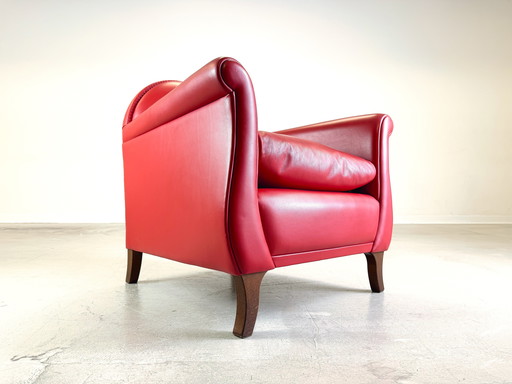 Lyra Fauteuil Poltrona Frau By Renzo Frau Cuir Rouge Lira