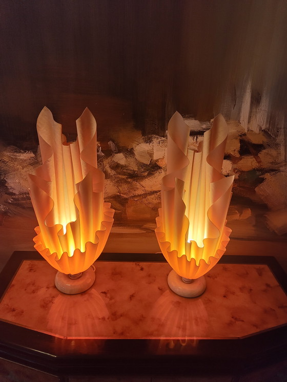 Image 1 of  2 Zakdoeklampen, Georgia Jacob design ATHENA, jaren 70, abrikoos