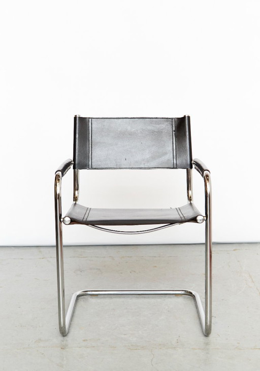 Bauhaus-Leder-Cantilfer, hergestellt von Fasem, Italien