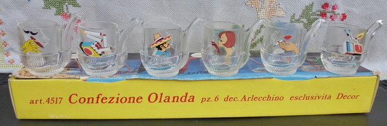 Image 1 of Antieke pijpvormige shotglaasjes uit de jaren 70 van de vorige eeuw.